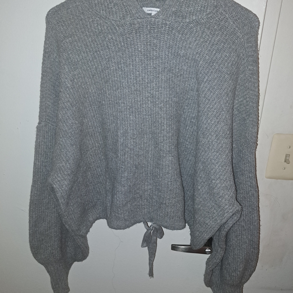 American Eagle Outfitters Heather Gray Knit Sweater
